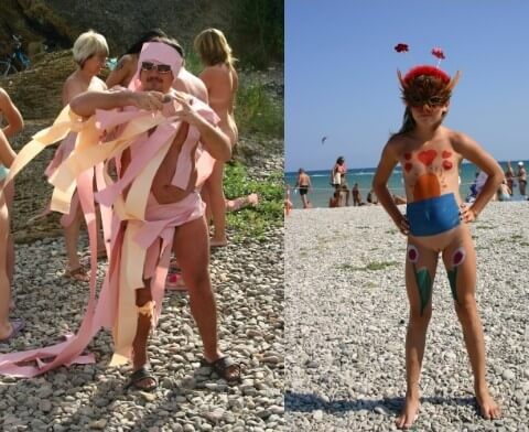 Natural Mud Camouflaging pics - Unrestricted freedom as the core value of nudism
