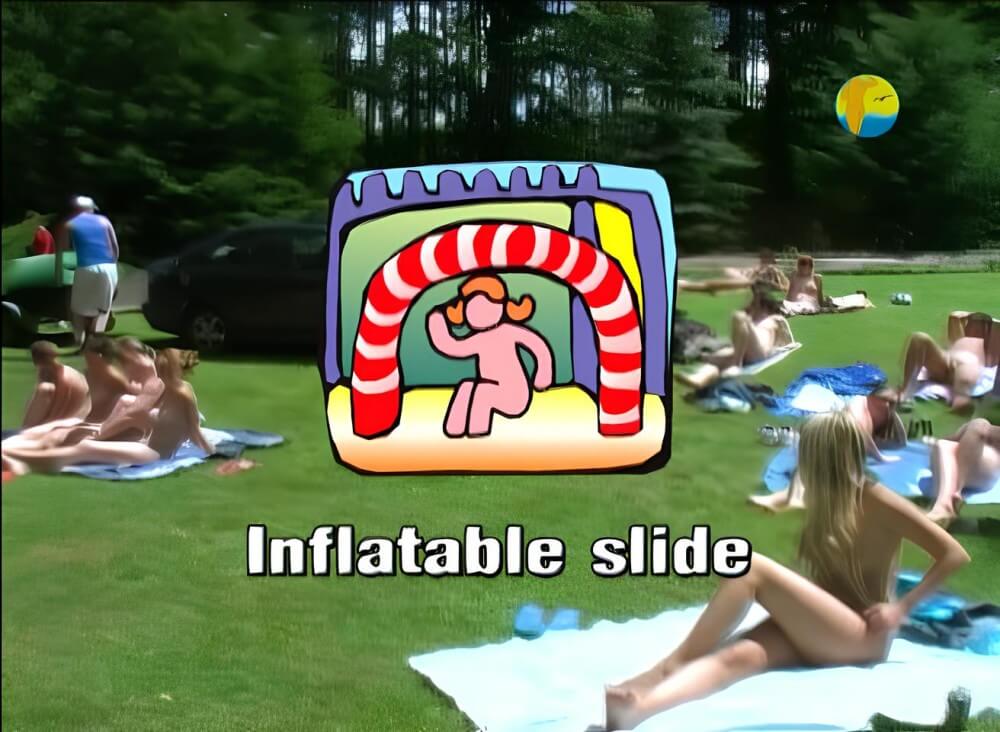 Naturist: Freedom: Inflatable Slide - We have nothing against nudism per se