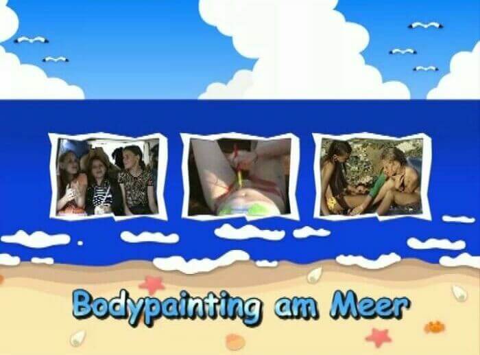 Naturistin: Bodypainting am Meer - Public nudism